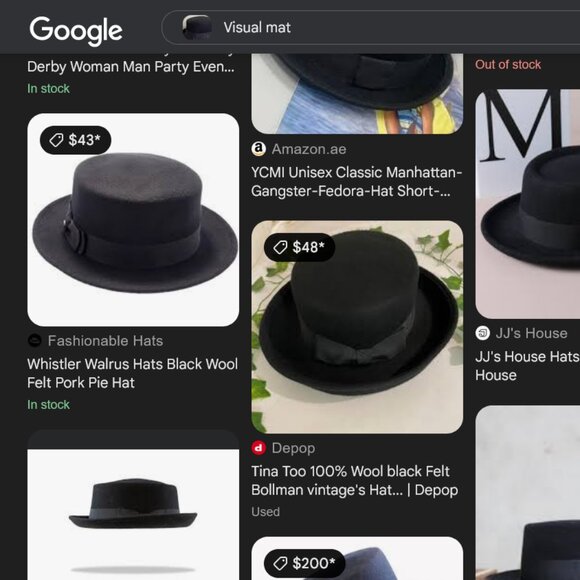 Sak\'s Fifth Avenue Black Porkpie Hat